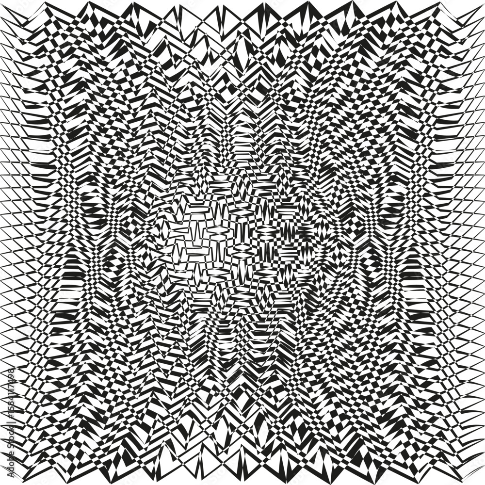 Poster rough zigzag pattern. distorted line texture. grunge abstract background. vector chaotic illustratio