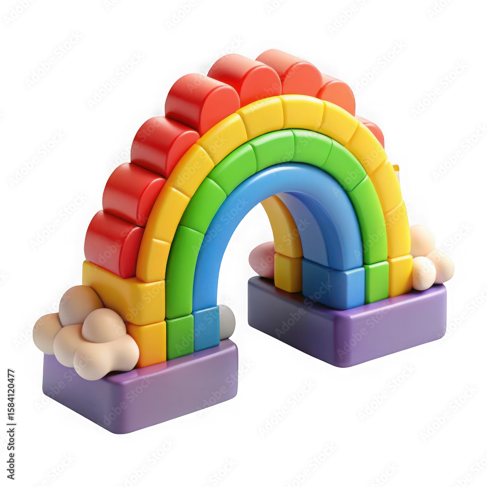 Poster 3d rainbow arch background render isolated background on transparent background