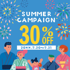 夏祭り　サマーキャンペーン　サマーセール　広告　バナーデザイン
