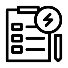 Action Plan Line Icon, Strategic Execution