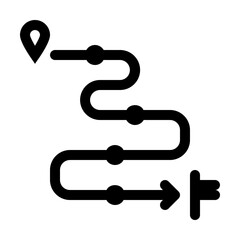 Business Roadmap Line Icon, Strategic Plan