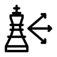 Business Strategy Line Icon, Corporate Growth Plan
