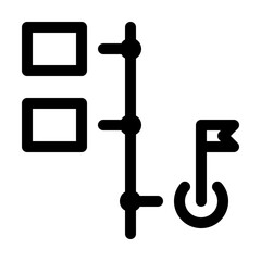 Milestone Planning Line Icon, Goal Tracking