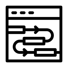 Strategic Process Line Icon, Business Flow