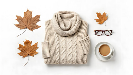 Cozy Autumn Still Life with Sweater and Coffee