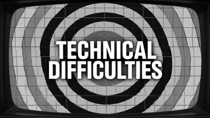 Retro TV Technical Difficulties Screen with Concentric Circles