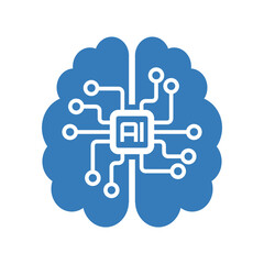 transparent PNG brain AI icon vector illustration image