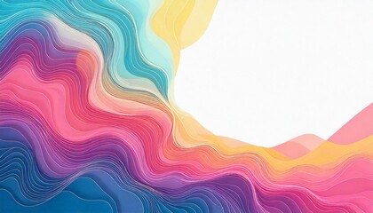 Fototapeta premium Liquid simple pattern pastel colorful background with blank white