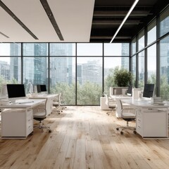 Modern open-plan office with city views (4)