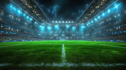 Stadiums radiant spectacle under twilight