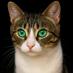 Obraz premium Cat Profile Detail on Dark Background