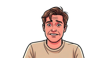 Awkward Joke Face Vector – Cringe Humor Reaction on White

