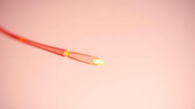 Macro close-up of a single, elegant fiber optic strand