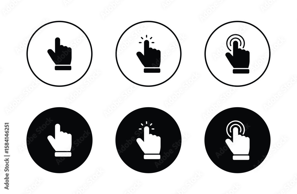 Poster hand pointer icons. pointer click icon vector