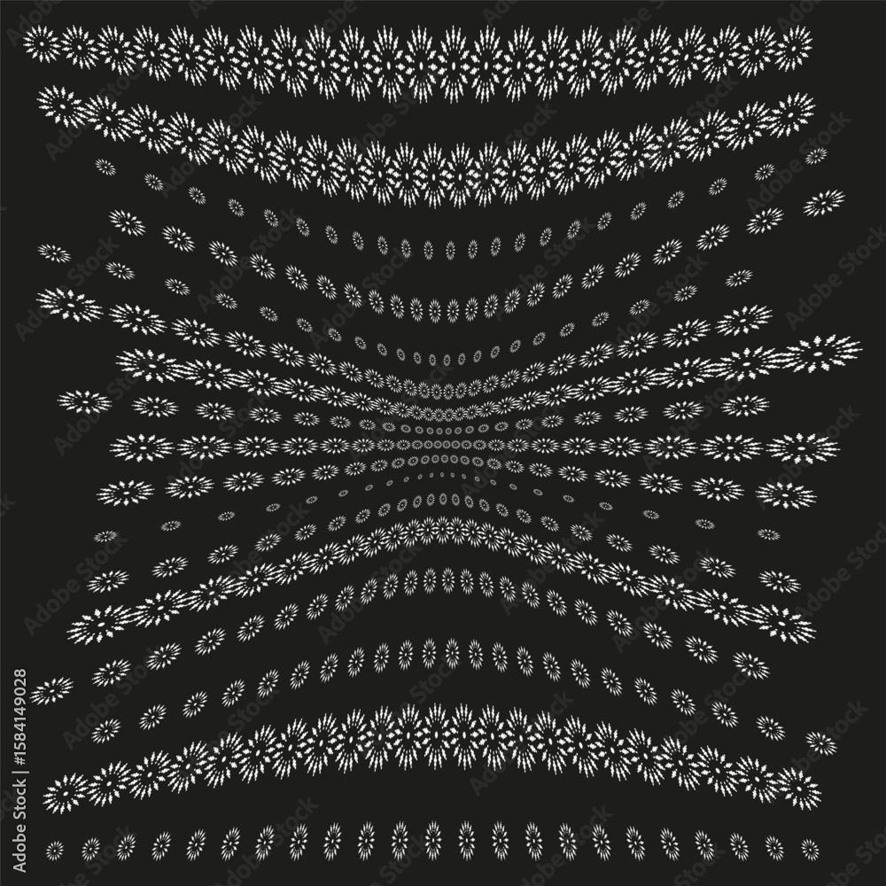 Poster abstract oval rows. distorted pattern texture. wavy element background. vector optical illustration