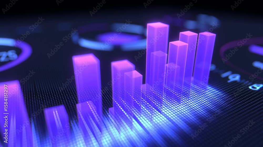 Aufkleber ai business growth and scalable concept, abstract digital graph with vibrant colors and dynamic visu