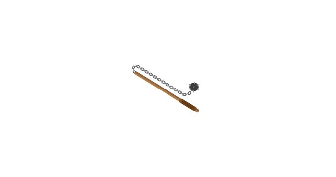 Animated icon of Chigiriki, a traditional Japanese chain weapon with a weighted end, representing samurai-era martial arts and historical combat training. Perfect for projects on Japanese culture, mar