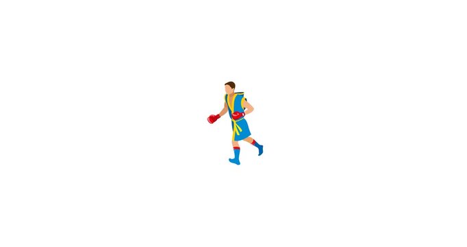Animated icon of a boxer in fighting stance, symbolizing strength, endurance, and combat sports. Ideal for fitness apps, boxing clubs, martial arts promotions, and sports-related projects.