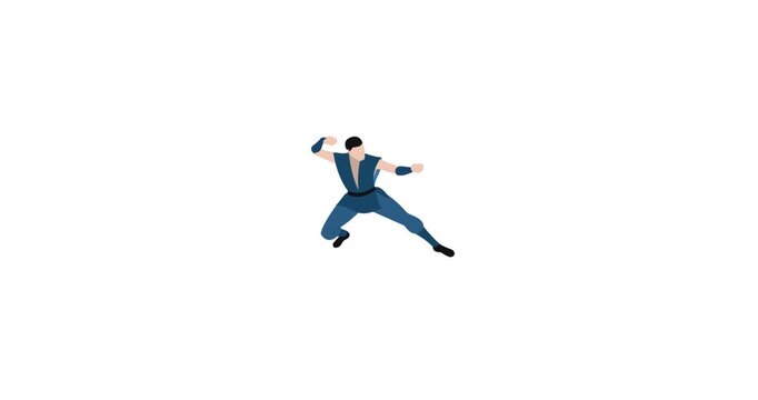 Animated icon representing Martial Arts, symbolizing discipline, strength, agility, and combat skills. Ideal for martial arts schools, training programs, sports branding, cultural projects, and fitnes