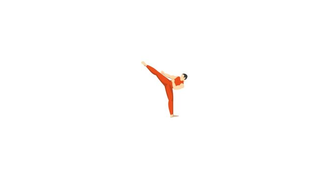 Animated icon of Savate, a French martial art that combines boxing and graceful kicking techniques. Represents combat sport, discipline, agility, and self-defense. Perfect for martial arts schools, co