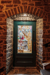 old brick wall with window