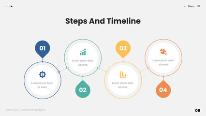 Steps and Timeline Infographic