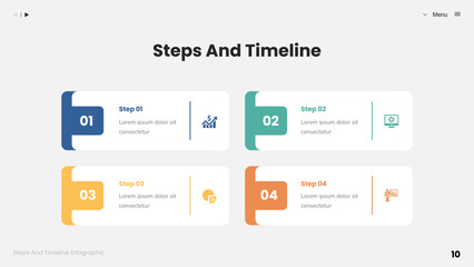 Steps and Timeline Infographic