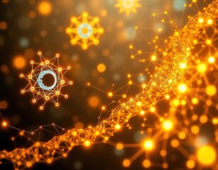 A colorful, abstract image of a network of lines and dots AI Generated