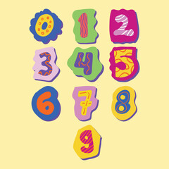 Fototapeta premium Ransom Number Flat Design Cartoon Icon Illustration