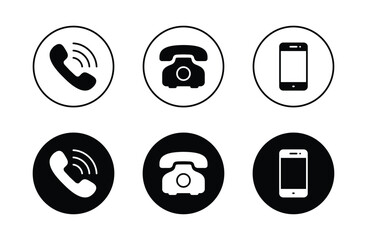 Telephone icon vector set. Phone icon set vector	