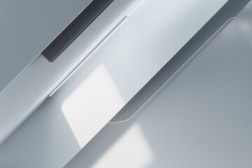 Obraz premium photorealistic depiction of ultraminimalism featuring modern metallic details designed for website homepage