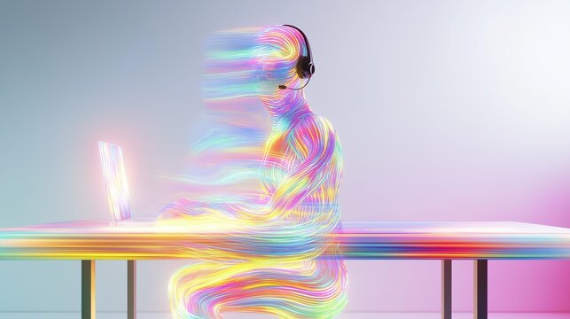 An AI agent acts as a virtual assistant, for support as an AGI artificial general intelligence representative symbolizing agentic robot autonomy, and humanoid superintelligence technology