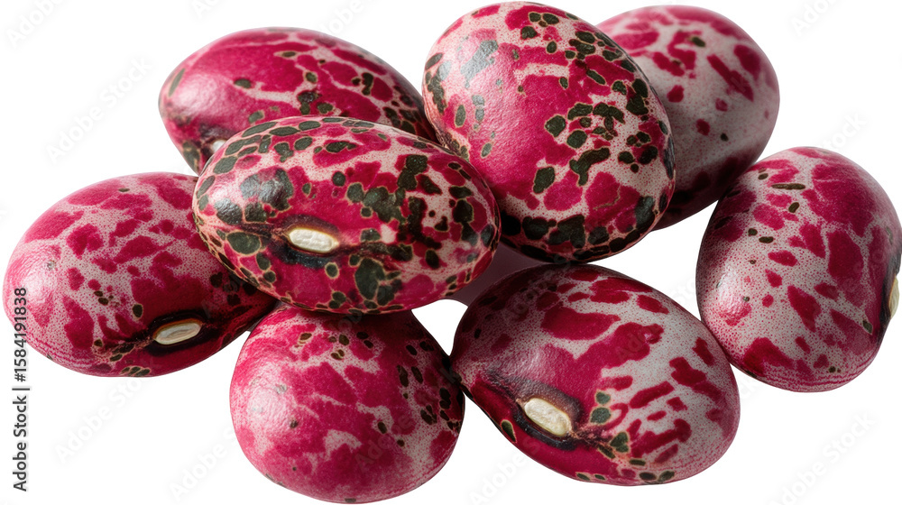 Poster colorful isolated bean on transparent background with natural texture and pattern