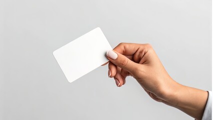 White Card Mockup Over a Soft Grey Blur for Identity Concepts