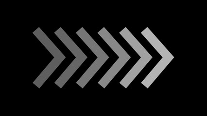 Repeating directional arrows in a gradient effect against a black background