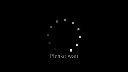 Loading circle progress indicator animation waiting icon element design concept on black