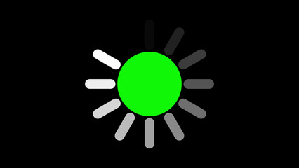 Animated loading circle with green screen background for visual communication concepts