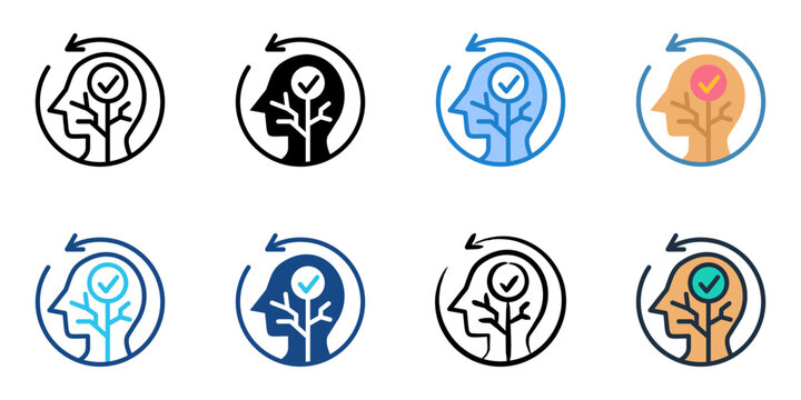 Stroke Recovery icon set multiple style collection 
