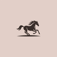 Horse Run Logo A sleek running horse silhouette capturing speed and freedom in simple bold lines