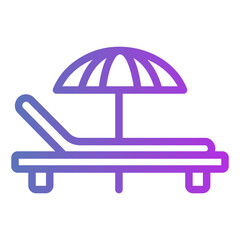 sun bed Gradient icon