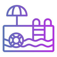 swimming pool Gradient icon