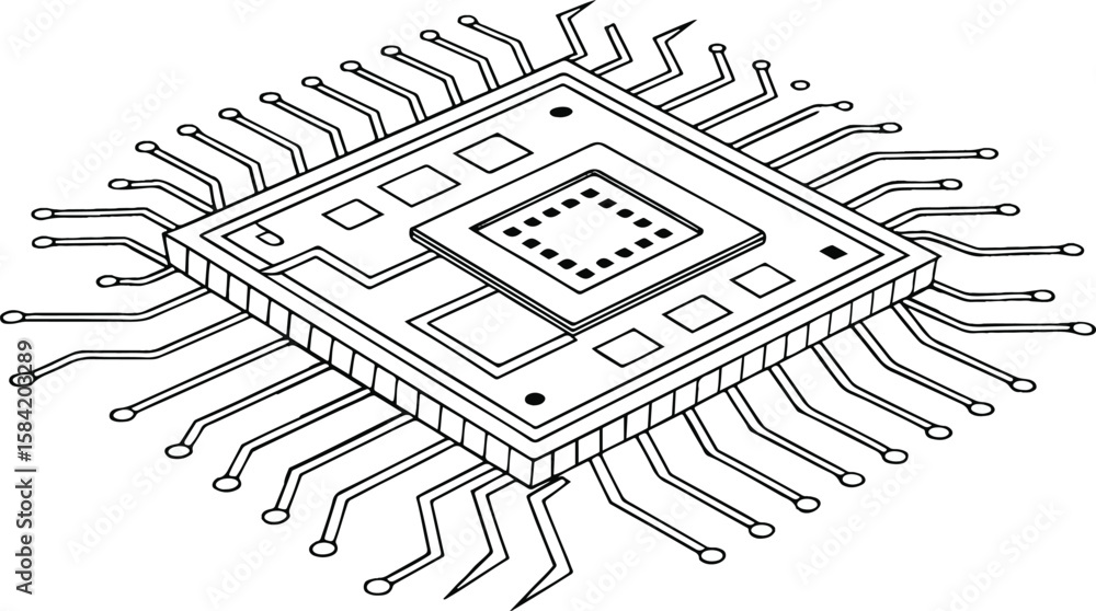 Aufkleber abstract background vector technology pattern electronic circuit board background black and white
