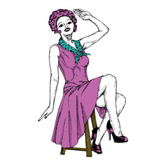 Pin-Up Girls Illustration