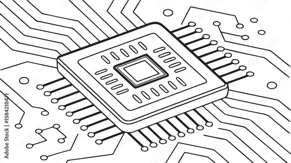 Aufkleber abstract background vector technology pattern electronic circuit board background black and white
