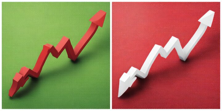 Red And White Isometric Growth Charts On Green And Red Backgrounds