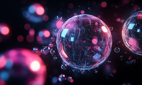 3D abstract visuals and futuristic elements isolated on black, designed for versatile commercial use across technology, minimal, sci-fi, and eco concepts