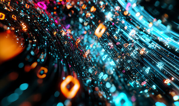 3D abstract visuals and futuristic elements isolated on black, designed for versatile commercial use across technology, minimal, sci-fi, and eco concepts