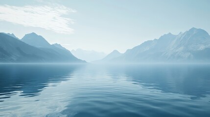 Scenic view of a lake with smooth water surface and natural surroundings