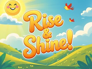 Rise Shine Sunny Morning Hills.