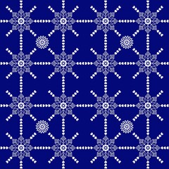 Traditional Thai Floral Pattern | Seamless Vector Design | Orange & Green on Black